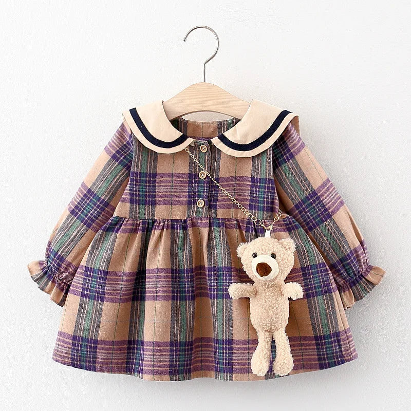 Newborn Baby Girl Dress Clothes Toddler Girls Princess Plaid Birthday Dresses