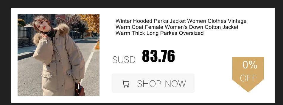 Winter Fashion Hooded Big Fur Collar Padded Long Parkas Down Cotton Warm Coat Waterproof Windbreaker Jacket Wear On Both Sides