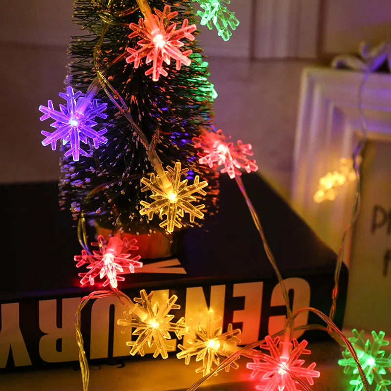 Snowflake LED Light Christmas Decorations For Home Hanging Garland Christmas Tree Decor Ornament 2024 Navidad Xmas Gift New Year