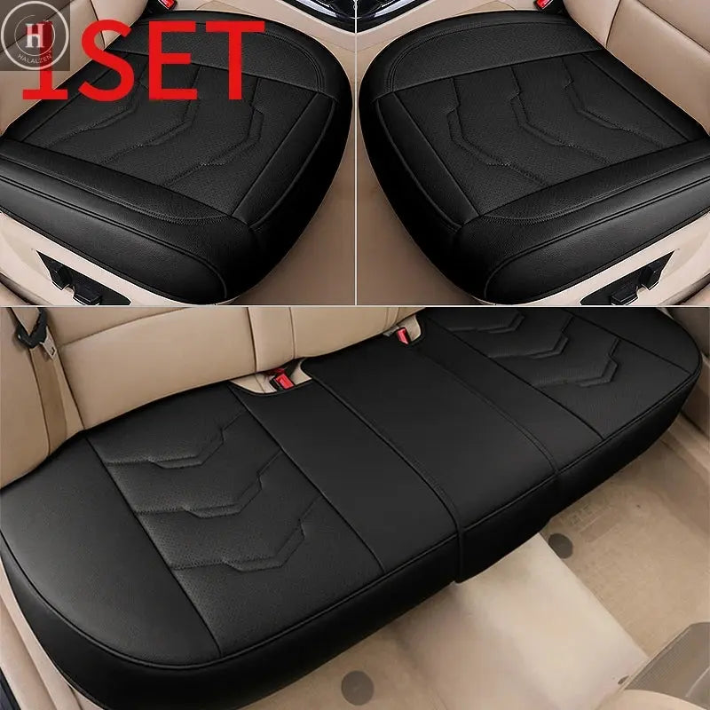 Universal PU Leather Car Seat Cover Breathable Automobiles Protect Seat Cushion Vehicle Luxury Interior Non Slide Accessories HALALZEN