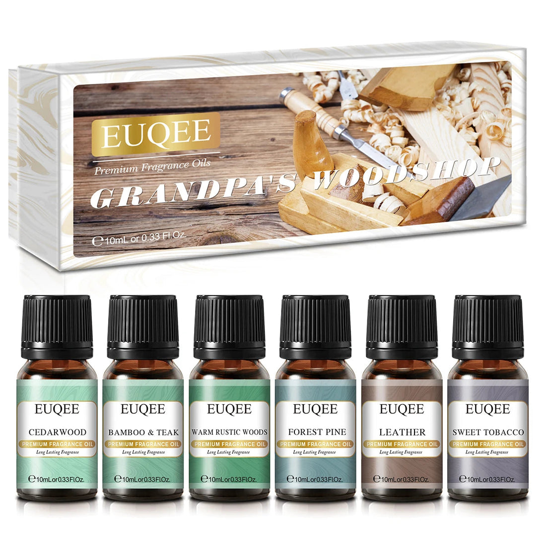 EUQEE 6pcs/set Fragrance Oil Gift Kit For Diffuser Coffee Bakery Harvest Spice Pumpkin Pie Forest Pine Sweet Fruit Aroma Oils HALALZEN