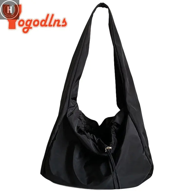 Yogodlns Large Capcaity Nylon Shoulder Bag Female Travel Light Tote Bag Casual Solid Color Crossbody Bag Designer Hobo Bag Purse HALALZEN