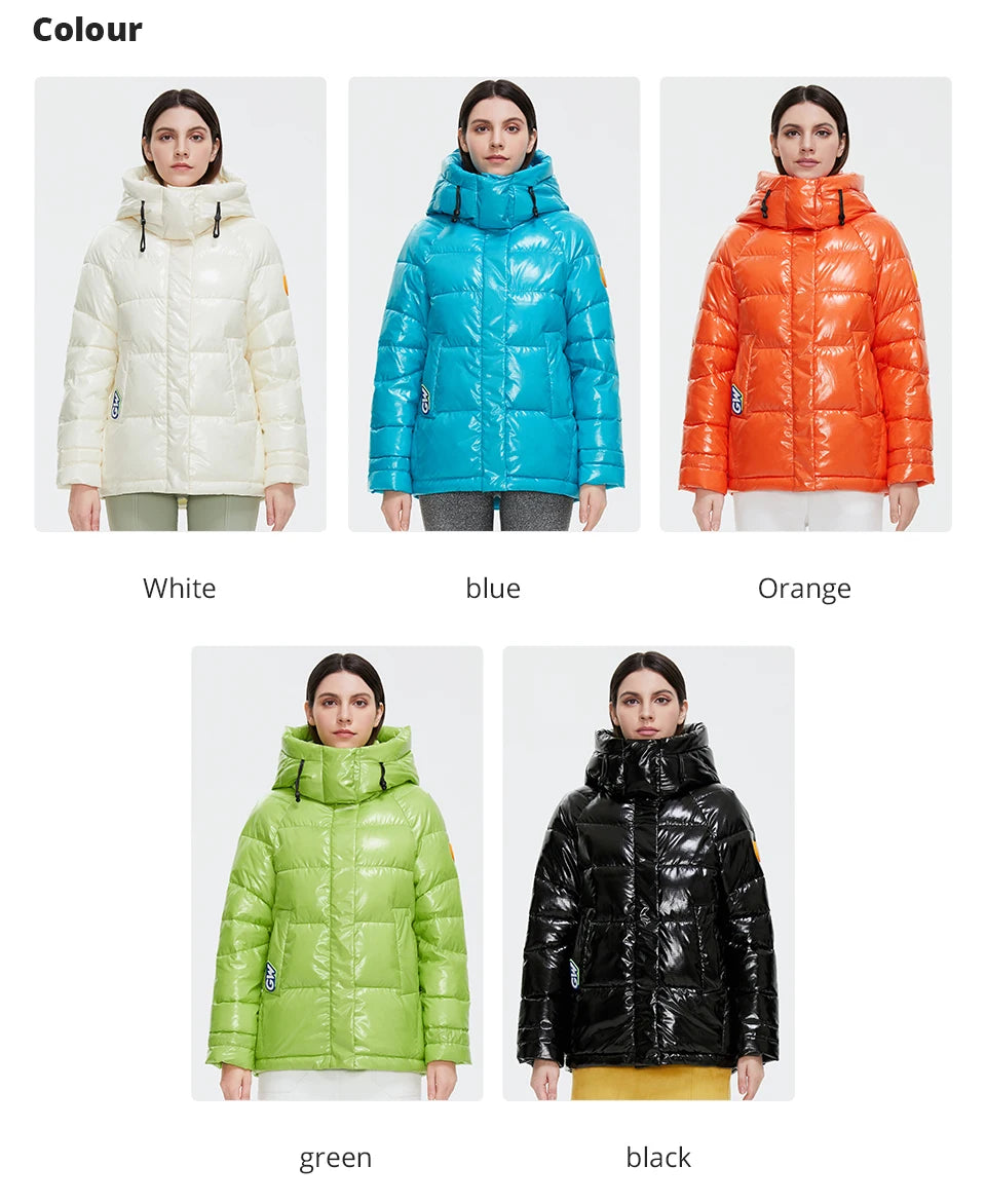 GASMAN 2022 New Winter Jackets Women Coat White Short Fashion Personality Women's jacket Hooded Waterproof Hot sale parka 81051