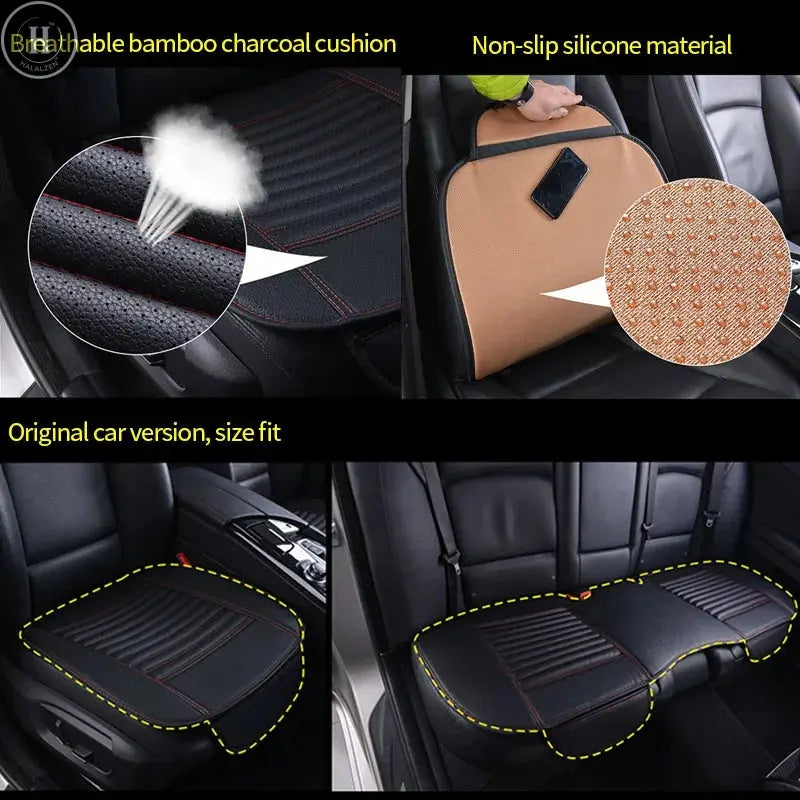 Leather Car Seat Covers Automobiles Interior Seats Cover Cushion Universal PU Leather Seat-Cover Auto Protector Mats Accessories HALALZEN