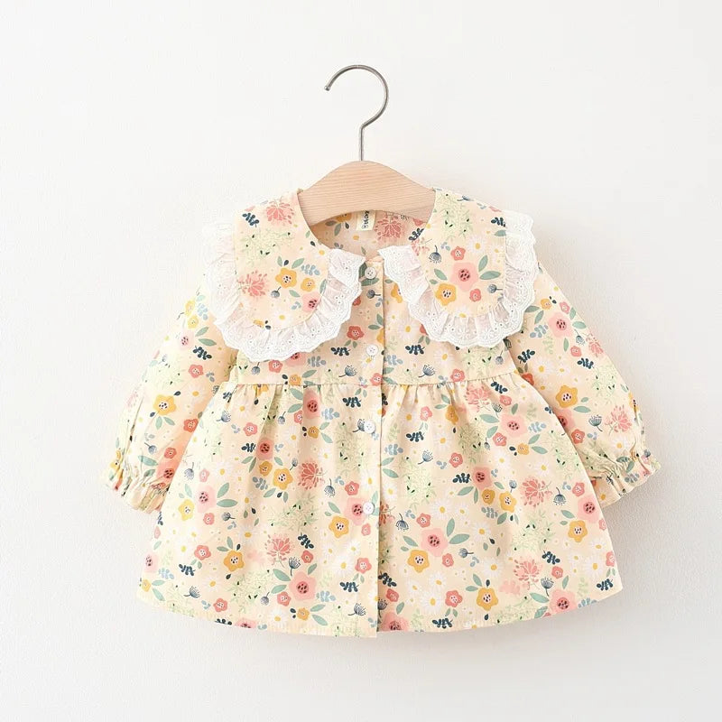 Toddler Girls' baby clothes spring autumn floral dresses