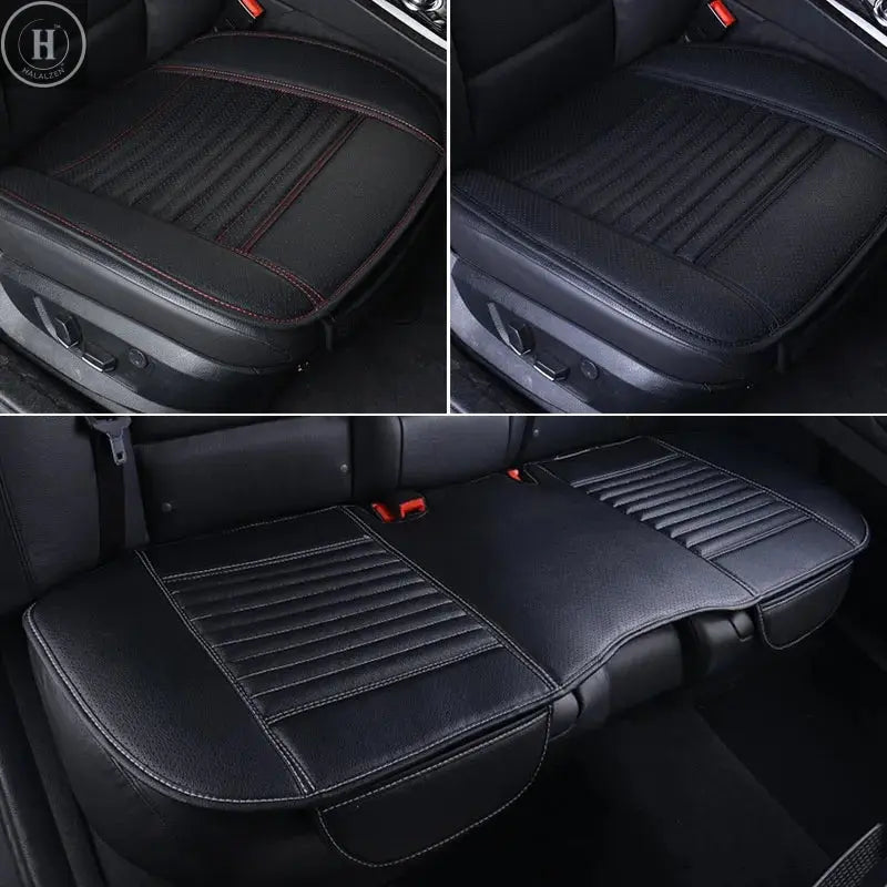 SEAMETAL Four Season Car Seat Cover PU Leather Seat Cushion Universal Breathable Seats Cover Protector Pad Interior Accessories HALALZEN