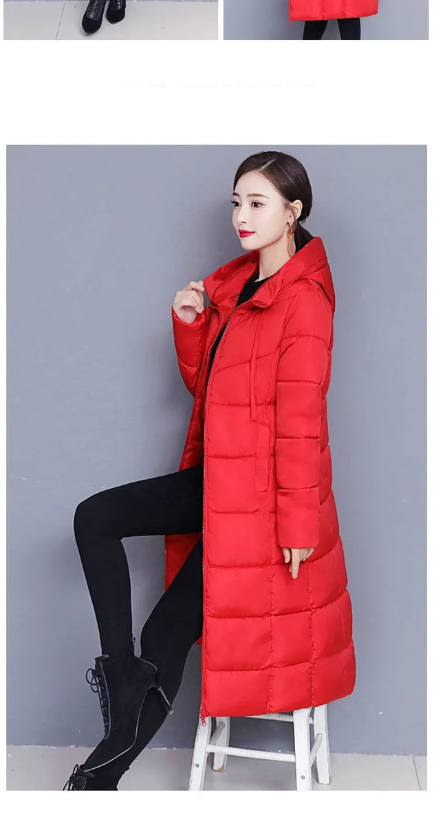 Winter Parkas Hooded Down Cotton Women Jacket Windproof Rainproof Thick Warm Coat Fashion 5XL White Female Long Snow Overcoat