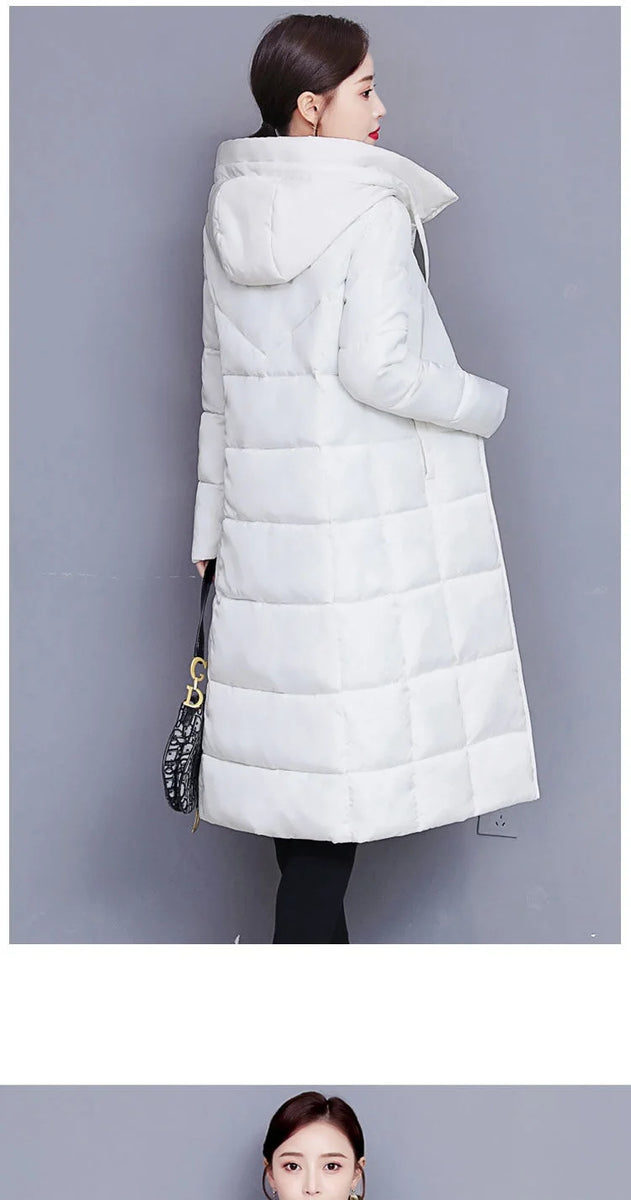 Winter Parkas Hooded Down Cotton Women Jacket Windproof Rainproof Thick Warm Coat Fashion 5XL White Female Long Snow Overcoat