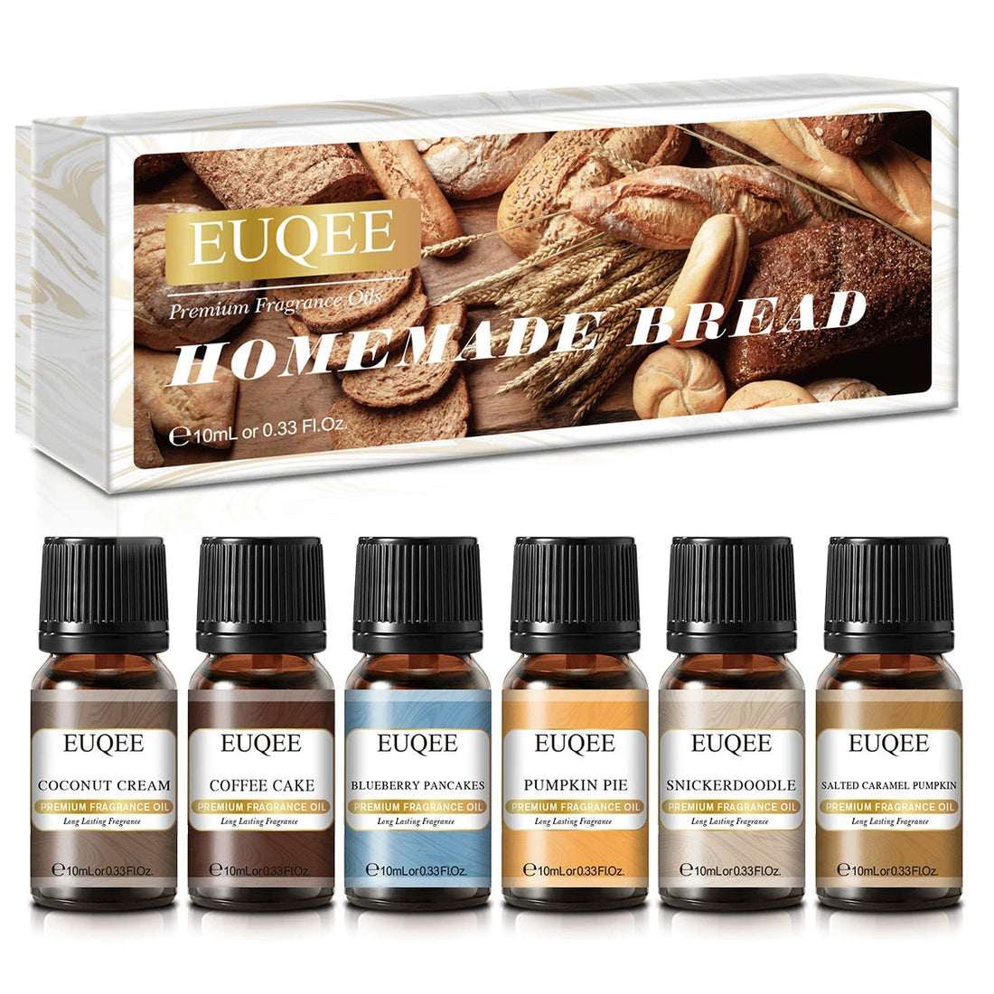 EUQEE 6pcs/set Fragrance Oil Gift Kit For Diffuser Coffee Bakery Harvest Spice Pumpkin Pie Forest Pine Sweet Fruit Aroma Oils HALALZEN