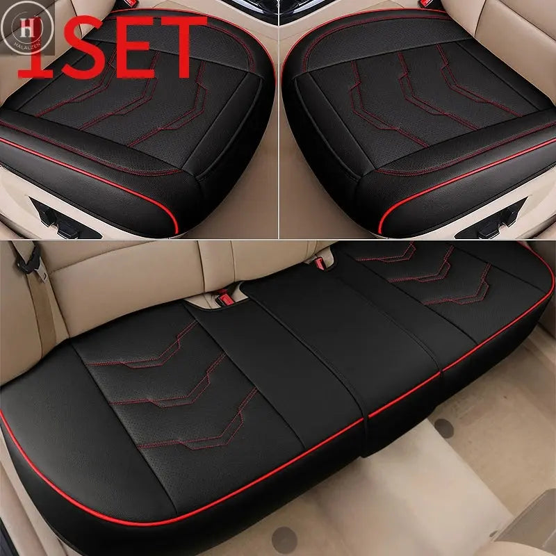 Universal PU Leather Car Seat Cover Breathable Automobiles Protect Seat Cushion Vehicle Luxury Interior Non Slide Accessories HALALZEN