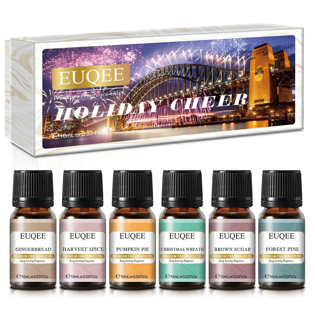 EUQEE 6pcs/set Fragrance Oil Gift Kit For Diffuser Coffee Bakery Harvest Spice Pumpkin Pie Forest Pine Sweet Fruit Aroma Oils HALALZEN