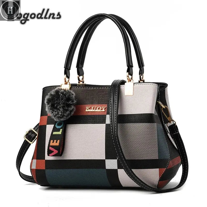Elegant Designer Handbags Women Bags Messenger PU Leather Crossbody Bags Hairball tassen Girls Shoulder Bag Top-hand Tote Bag HALALZEN