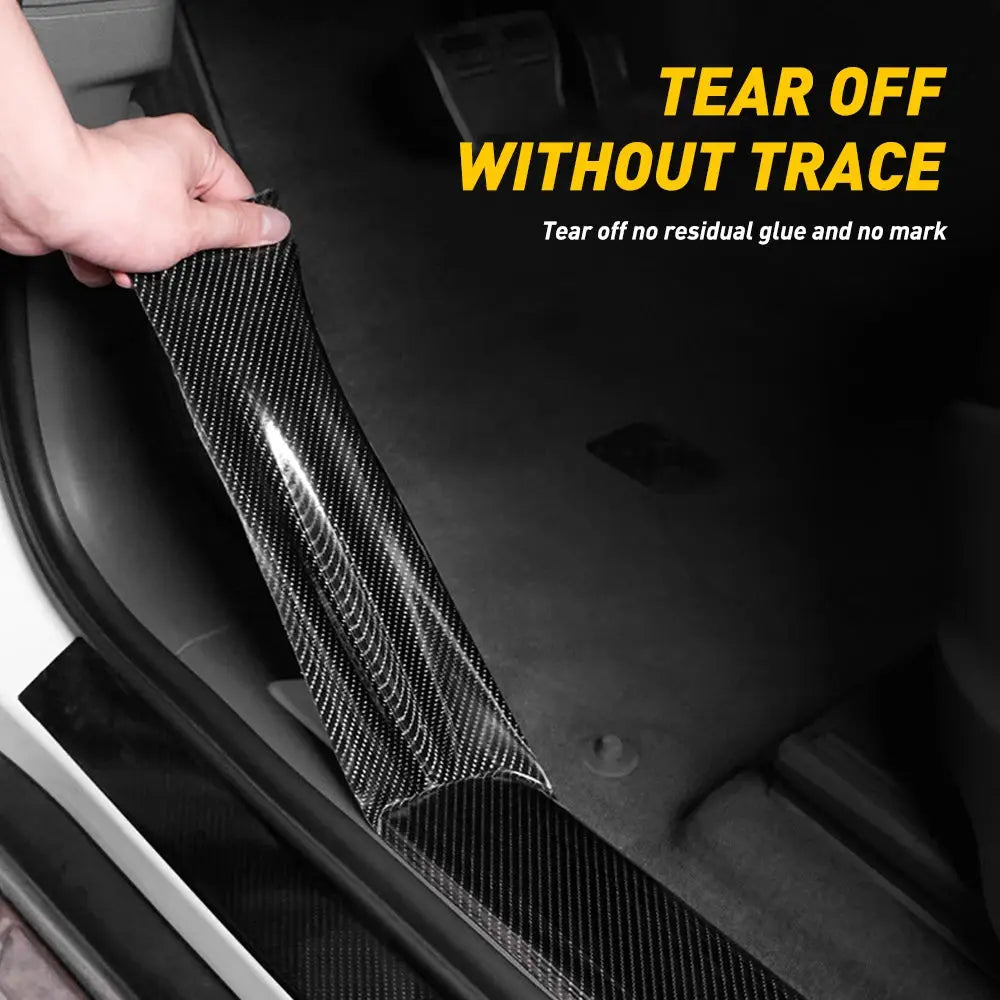 5CMx3M Car Stickers Carbon Fiber Auto Door Threshold Trunk Protective Strip Anti Scratch Tape Waterproof Decal Car Accessories Halalzen UK
