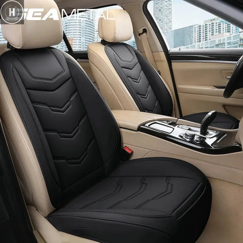SEAMETAL Wrapped Car Seat Cover Anti Scratch Wear-Resistant Vehicle Seat Protector Cushion PU Leather Breathable Auto Chair Pad HALALZEN