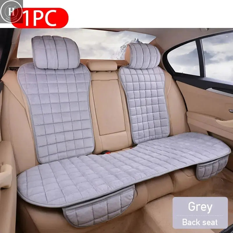 SEAMETAL Plush Car Seat Cover Soft Vehicle Seat Cushion with Backrest Pad Anti Scratch Chair Protector Universal for Sedan Suv HALALZEN