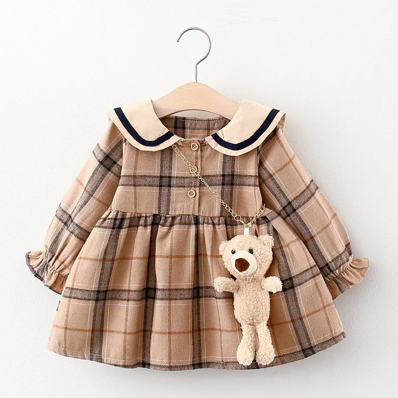 Newborn Baby Girl Dress Clothes Toddler Girls Princess Plaid Birthday Dresses