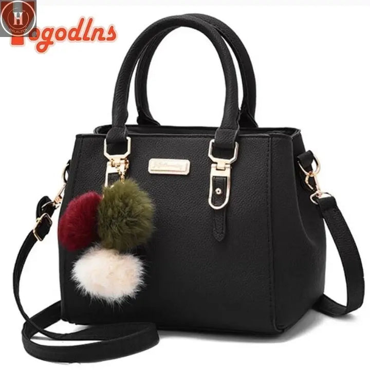 Yogodlns women beading pendant handbag ladies embossed shoulder bag ladies Messenger bag hairball bags high quality bag HALALZEN