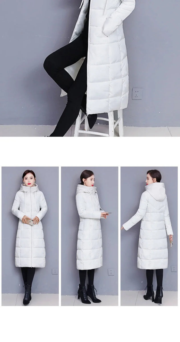 Winter Parkas Hooded Down Cotton Women Jacket Windproof Rainproof Thick Warm Coat Fashion 5XL White Female Long Snow Overcoat