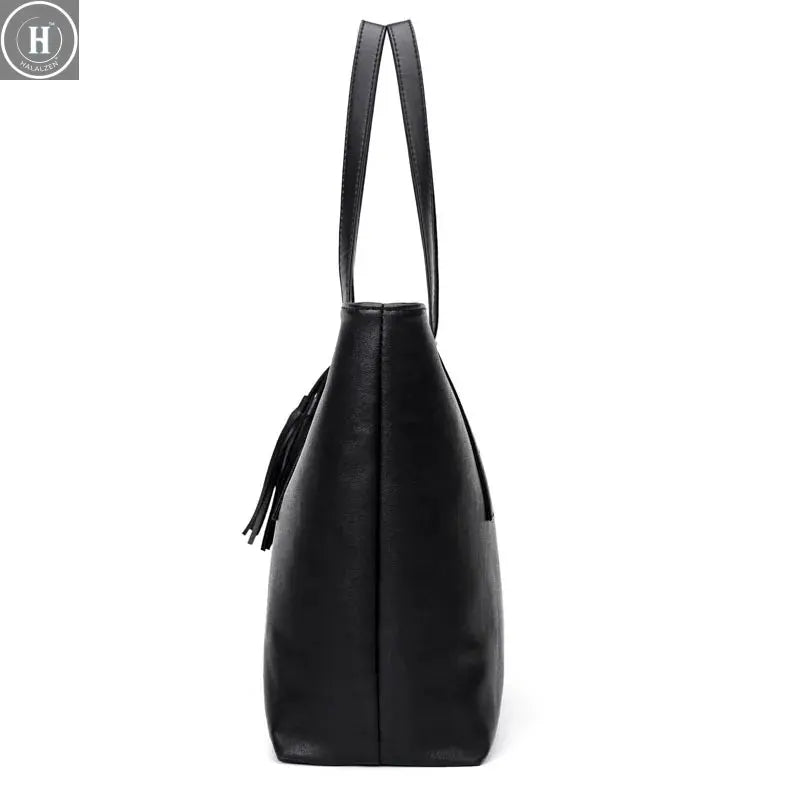 Ladies Large Capacity Handbags Women Retro Tassel Design Tote Luxury Brand PU Leather Shoulder Bag Female Top Handle Sac A Main HALALZEN