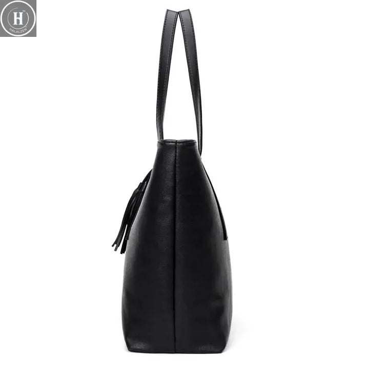 Ladies Large Capacity Handbags Women Retro Tassel Design Tote Luxury Brand PU Leather Shoulder Bag Female Top Handle Sac A Main HALALZEN