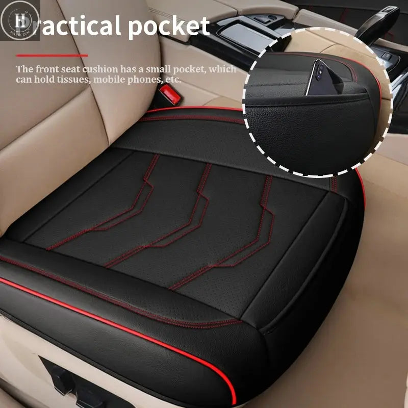 Universal PU Leather Car Seat Cover Breathable Automobiles Protect Seat Cushion Vehicle Luxury Interior Non Slide Accessories HALALZEN
