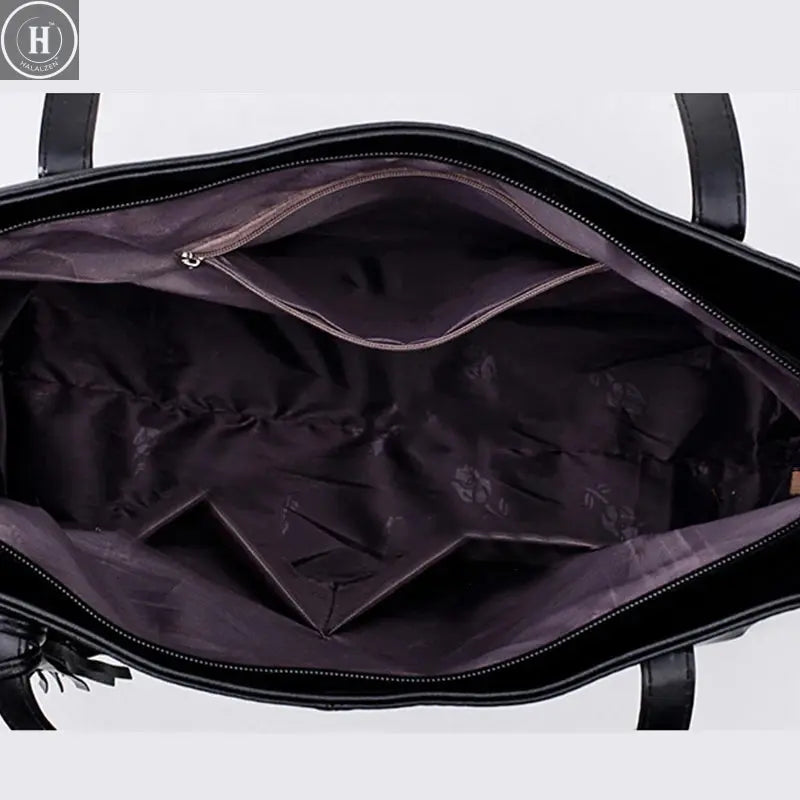 Ladies Large Capacity Handbags Women Retro Tassel Design Tote Luxury Brand PU Leather Shoulder Bag Female Top Handle Sac A Main HALALZEN