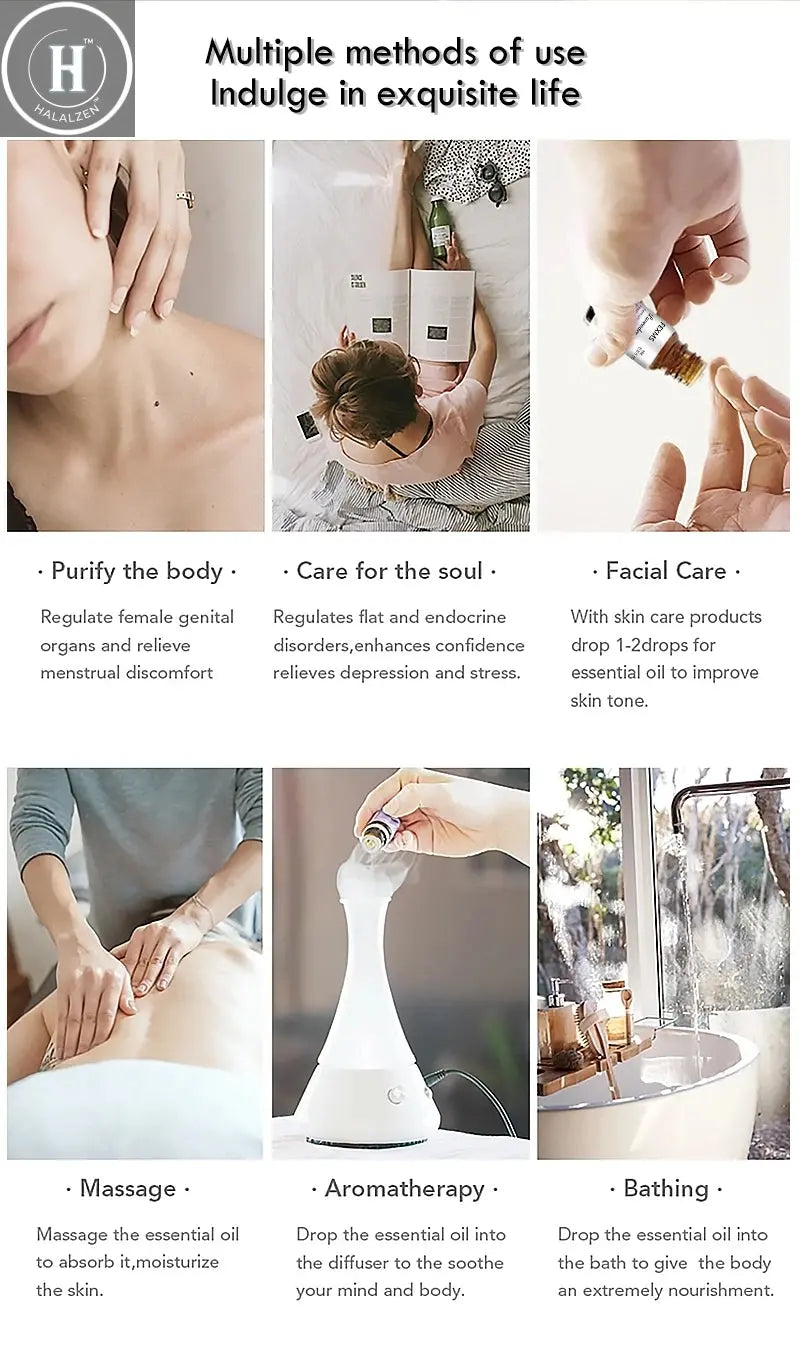 Lavender Essential Oil For Stress Relief, Sleep and Relaxation - Topical For Dry Skin and Irritation - Inhale to Ease Tension HALALZEN