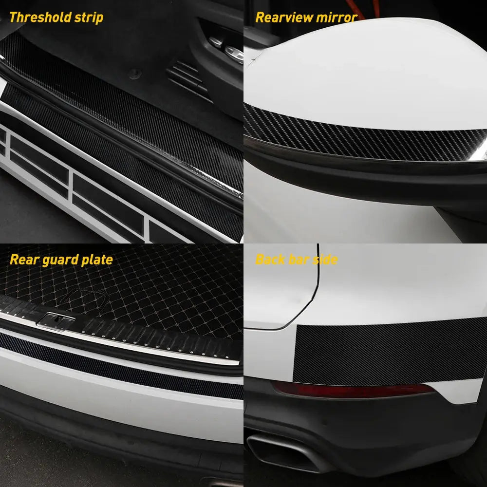 5CMx3M Car Stickers Carbon Fiber Auto Door Threshold Trunk Protective Strip Anti Scratch Tape Waterproof Decal Car Accessories Halalzen UK
