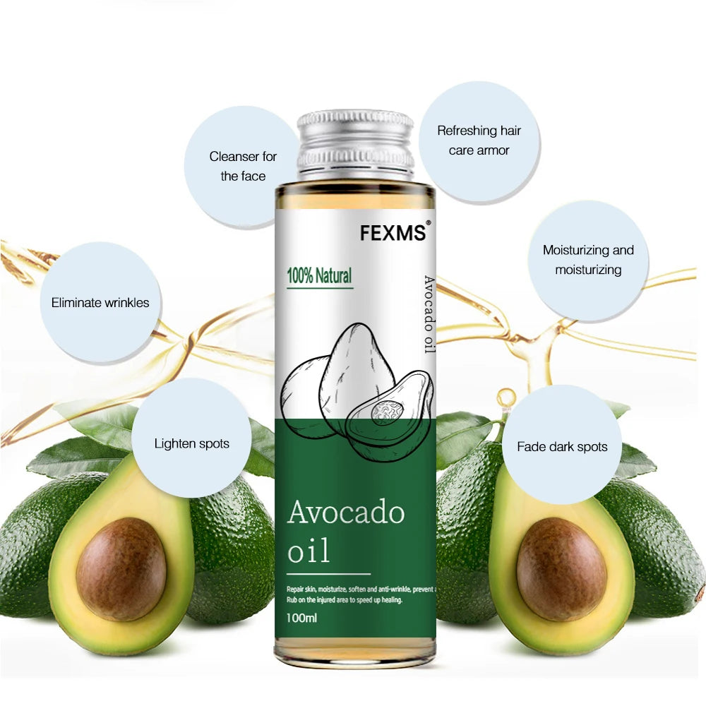 Avocado Oil For Hair and Skin - 100% Pure and Natural For Skin Care Massage Hair Care And Carrier Oil To Dilute Essential Oils