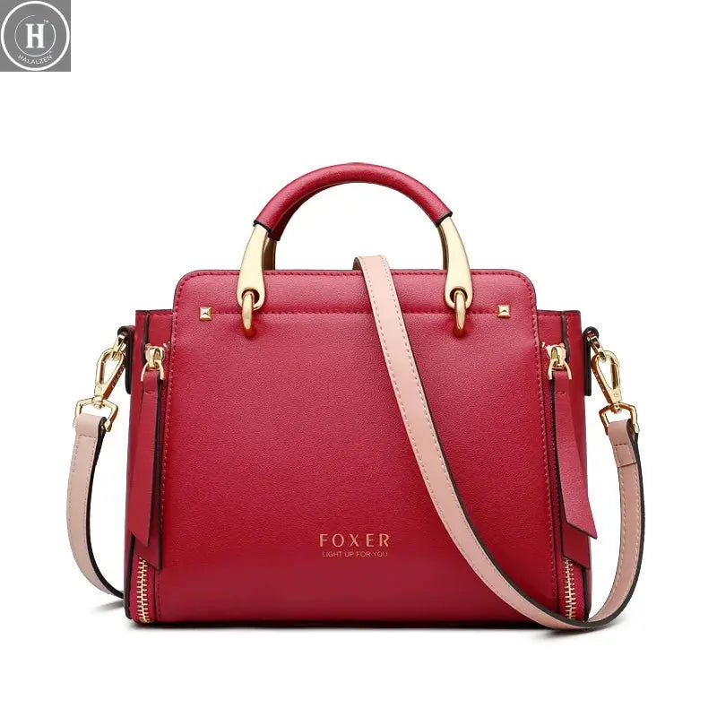 FOXER Split Leather Women Shoulder Bag Elegant Handbag 2025 Autumn Winter Female Large Tote Bag Luxury Design Crossbody Purse HALALZEN