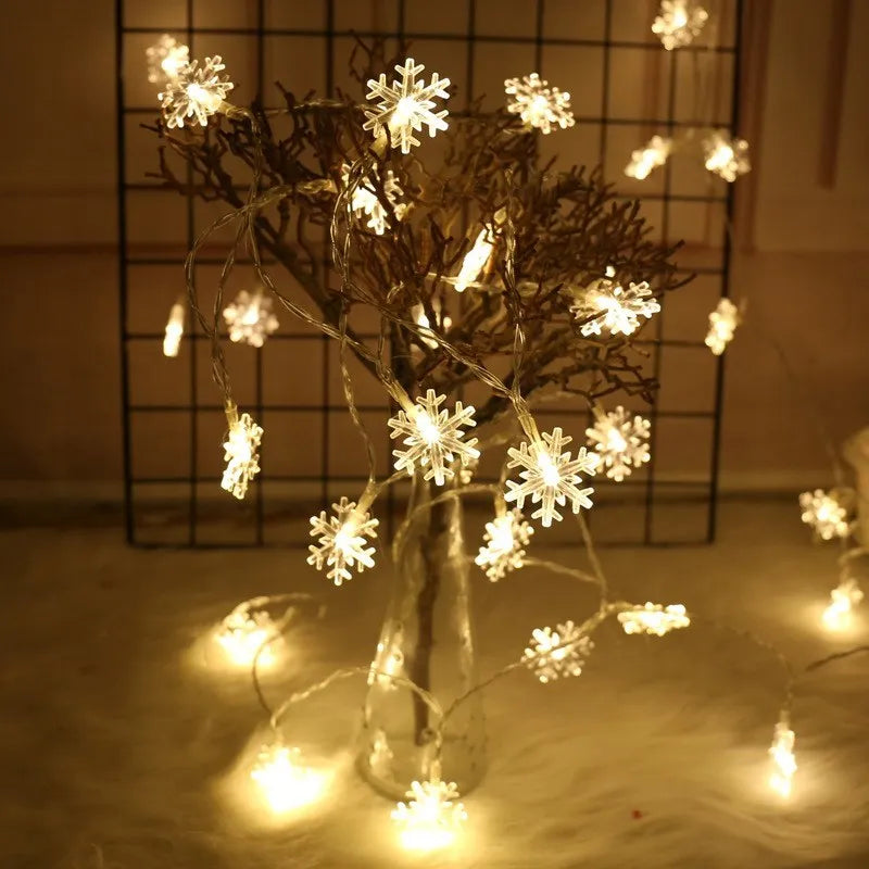 Snowflake LED Light Christmas Decorations For Home Hanging Garland Christmas Tree Decor Ornament 2024 Navidad Xmas Gift New Year