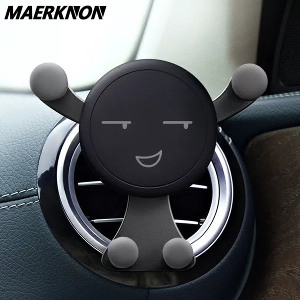 Gravity Car Phone Holder Air Vent Clip Smile Face Mount Mobile Cell Stand GPS Support For iPhone Xiaomi Samsung Halalzen