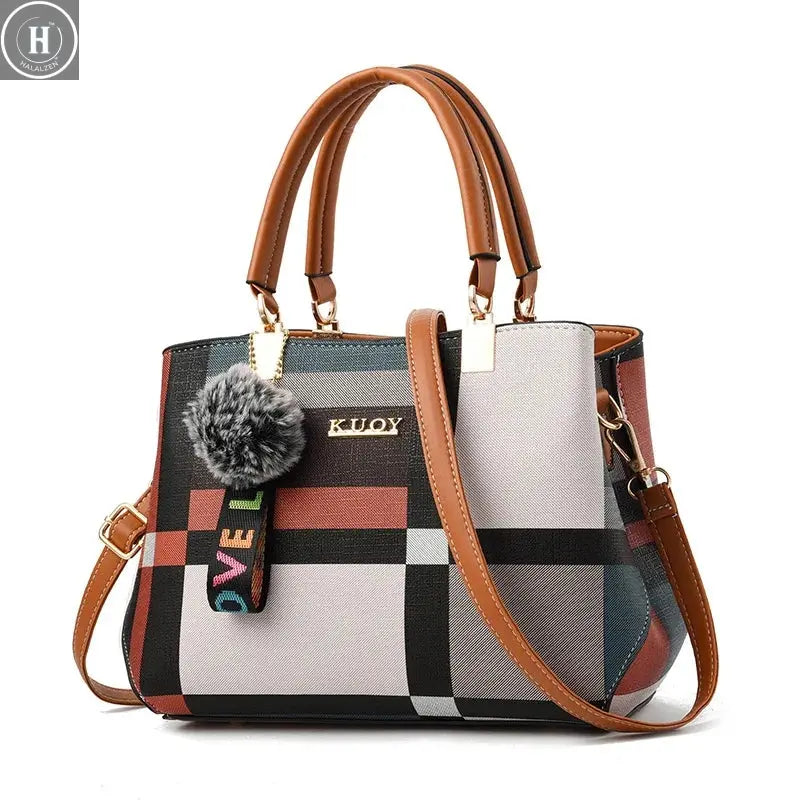 Elegant Designer Handbags Women Bags Messenger PU Leather Crossbody Bags Hairball tassen Girls Shoulder Bag Top-hand Tote Bag HALALZEN