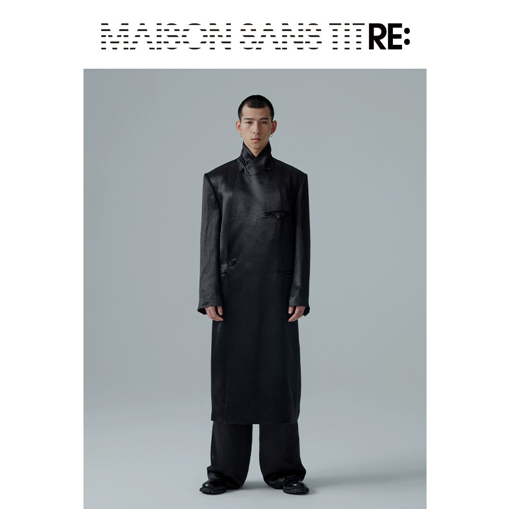 Maison Sans Titre Satin Long Trench Coat