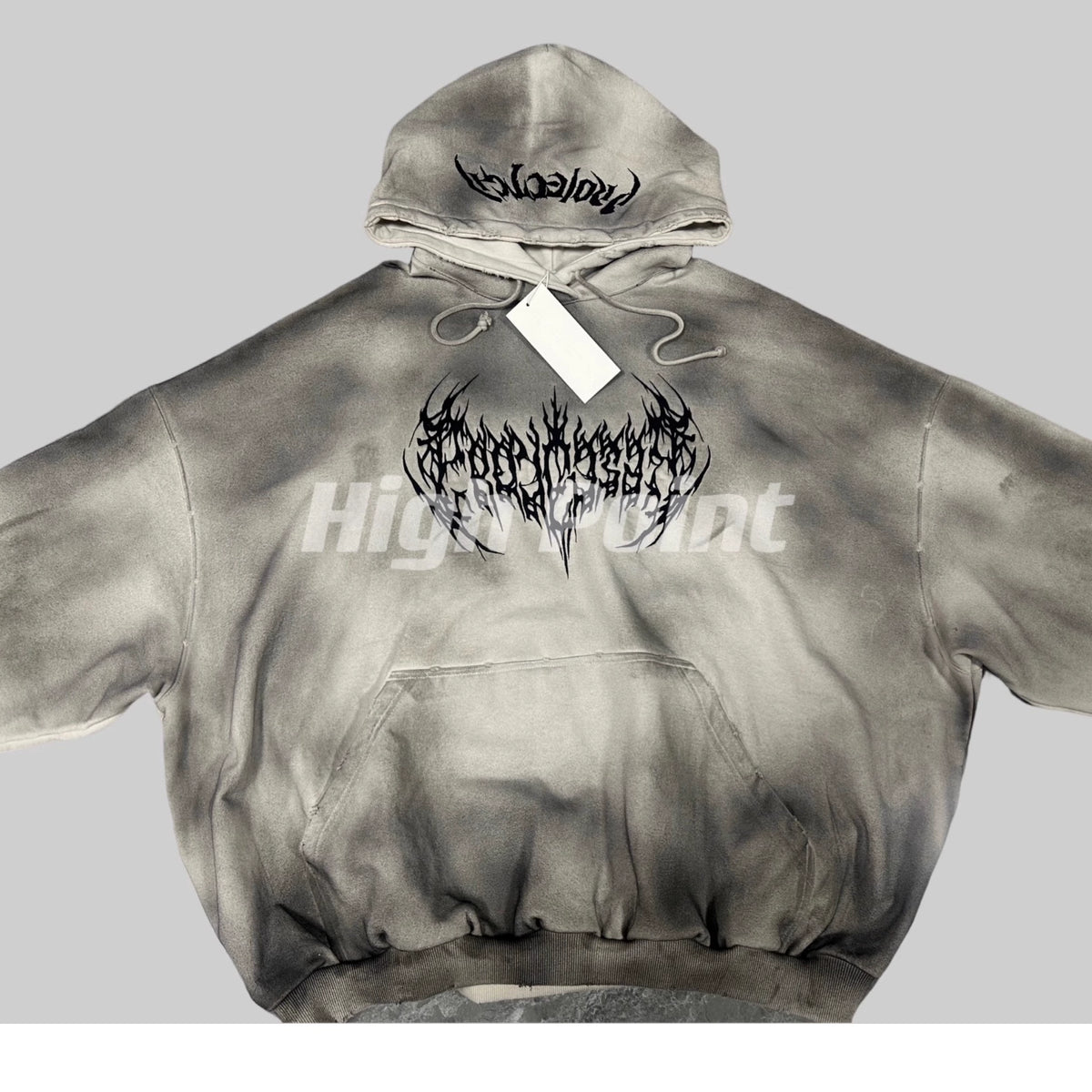 Grailz Fall and Winter Distressed Dirty Dyed Hooded Sweatshirt Embroider