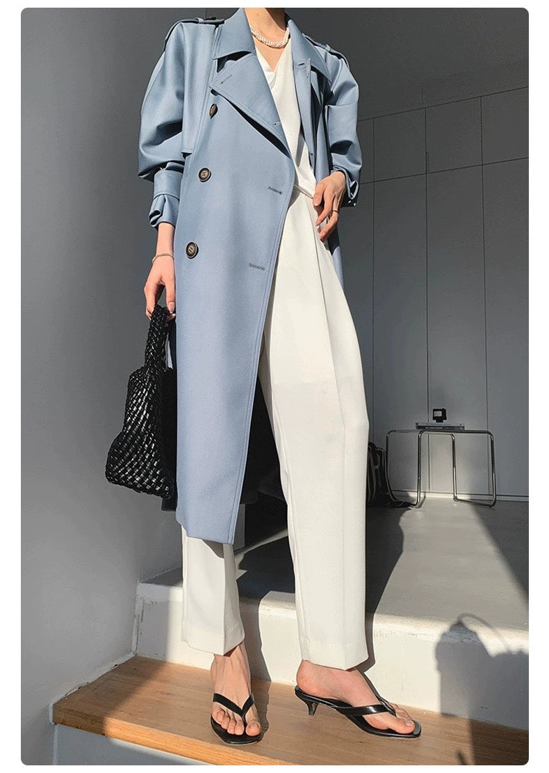 Pick-up Unoque Retro British Style Elegant Double Breasted Mid Length Long Length Trench Coat Outwear Female New Arrival Temperament Coat