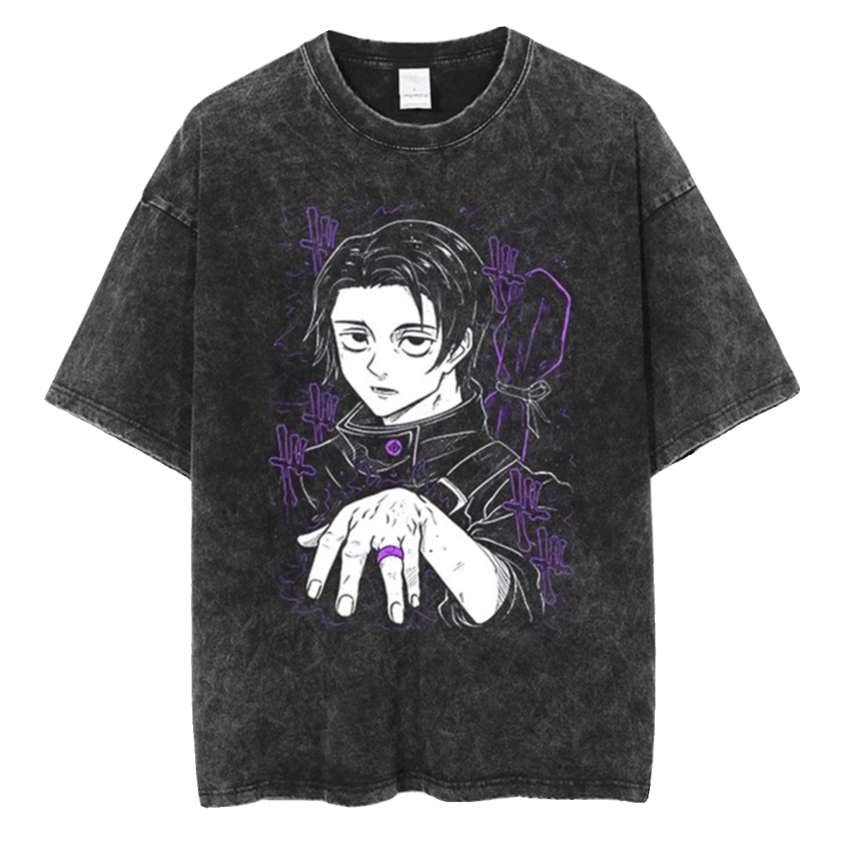 Jujutsu Kaisen Retro Washed Old Short-Sleeved T-shirt Spell Back to Battle Fuhei Shier Peripheral Cos Tops