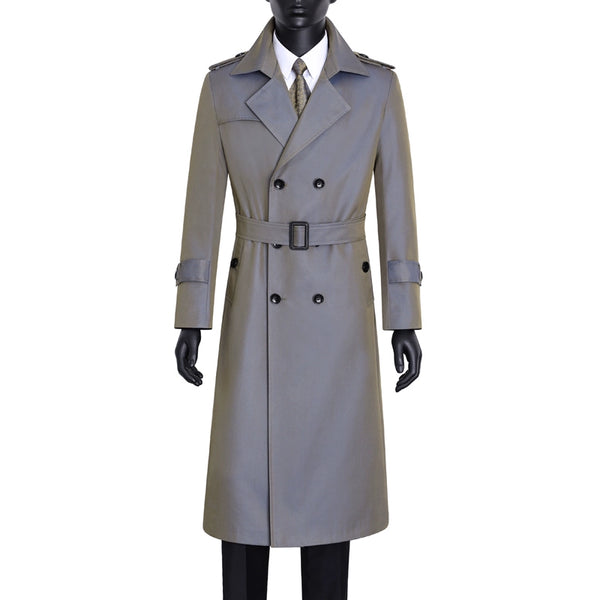 Men's Long Type Trench Coat over the Knee Autumn and Winter New Arrival K-style Men Outwear Fashion Trendy Trench Long Coat Overcoat