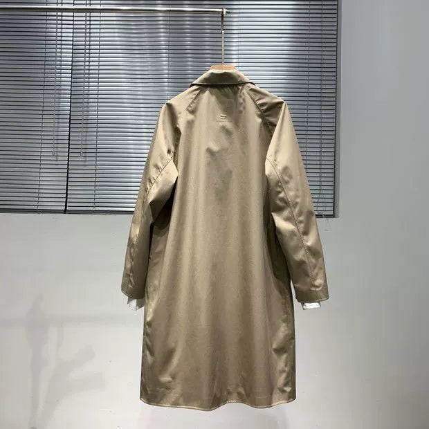 It Japanese Style Mid Length Long Length Seamless Shirt Collar Trench Coat Outwear