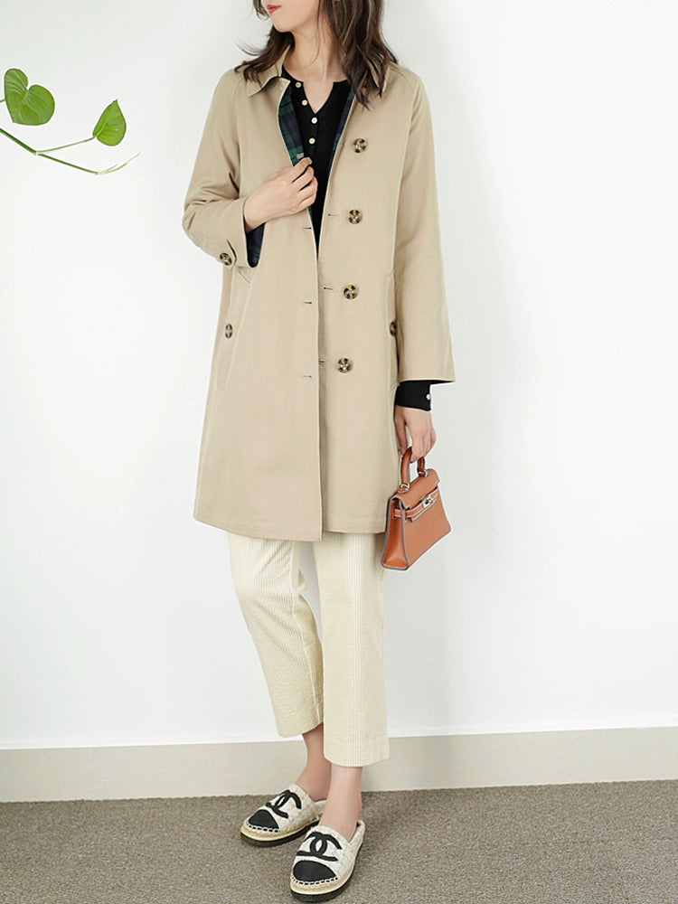 Laiqian Co 282750.00G-Side Wear Mid Length Long Length Trench Coat Outwear