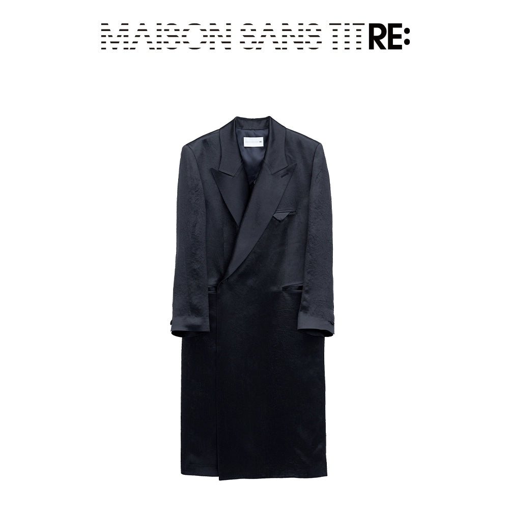 Maison Sans Titre Satin Long Trench Coat