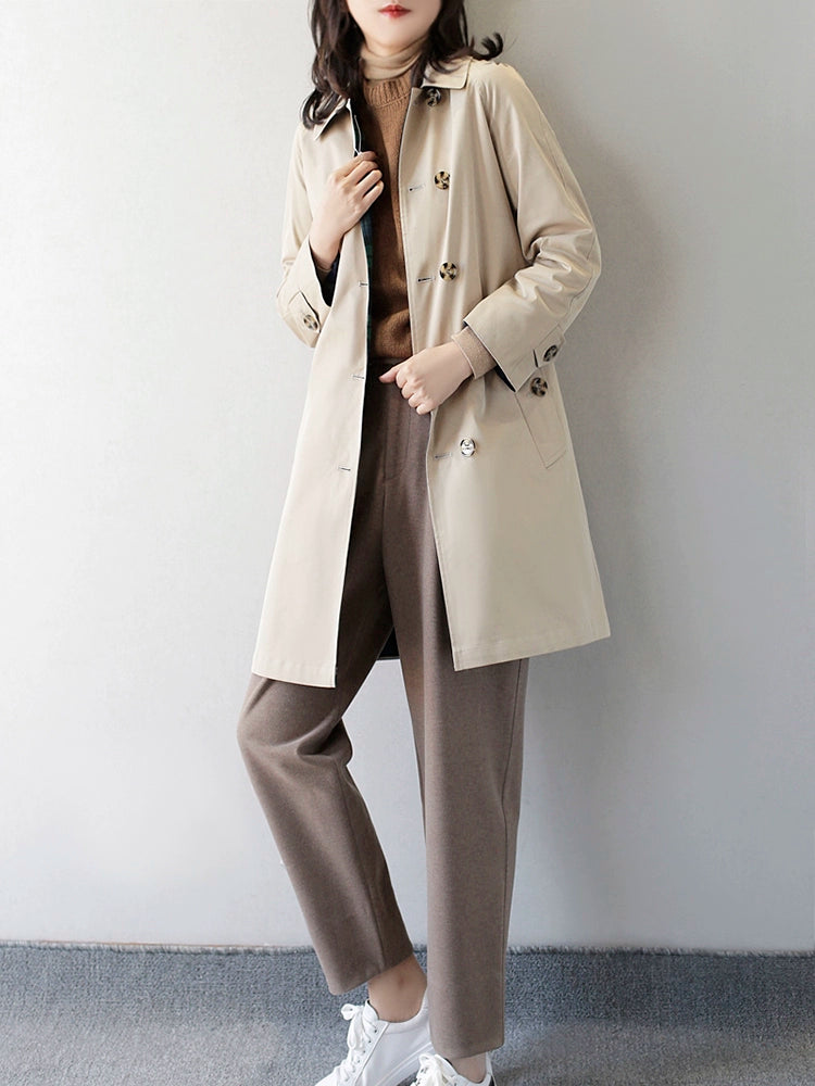 Laiqian Co 282750.00G-Side Wear Mid Length Long Length Trench Coat Outwear