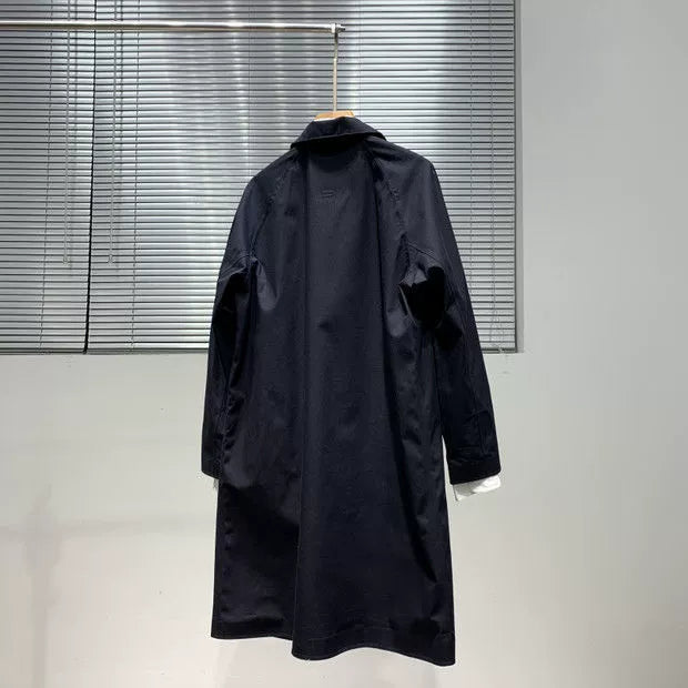 It Japanese Style Mid Length Long Length Seamless Shirt Collar Trench Coat Outwear