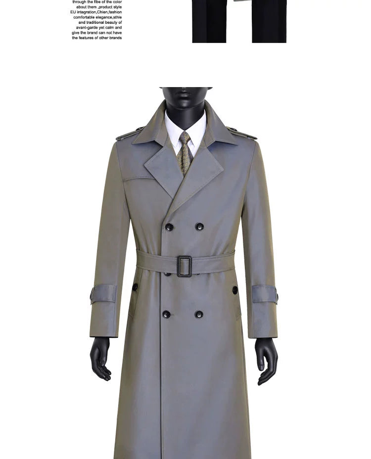 Men's Long Type Trench Coat over the Knee Autumn and Winter New Arrival K-style Men Outwear Fashion Trendy Trench Long Coat Overcoat