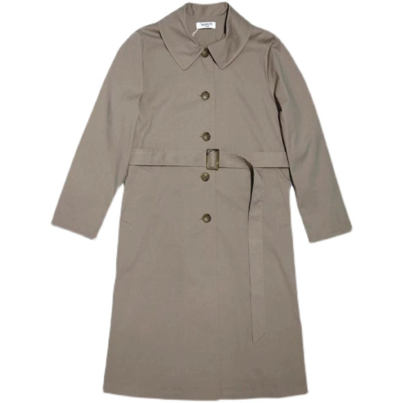 Spring and Summer Lapel Belt Long Trench Coat