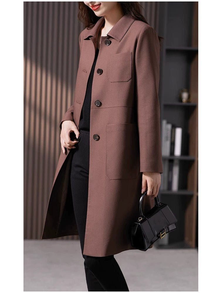 Vldoliya Elegant Anti-Aging Mid-Length Trench Coat Outwear Female 2023 Spring & Fall New Arrival K-style Loose Elegant Straight-leg