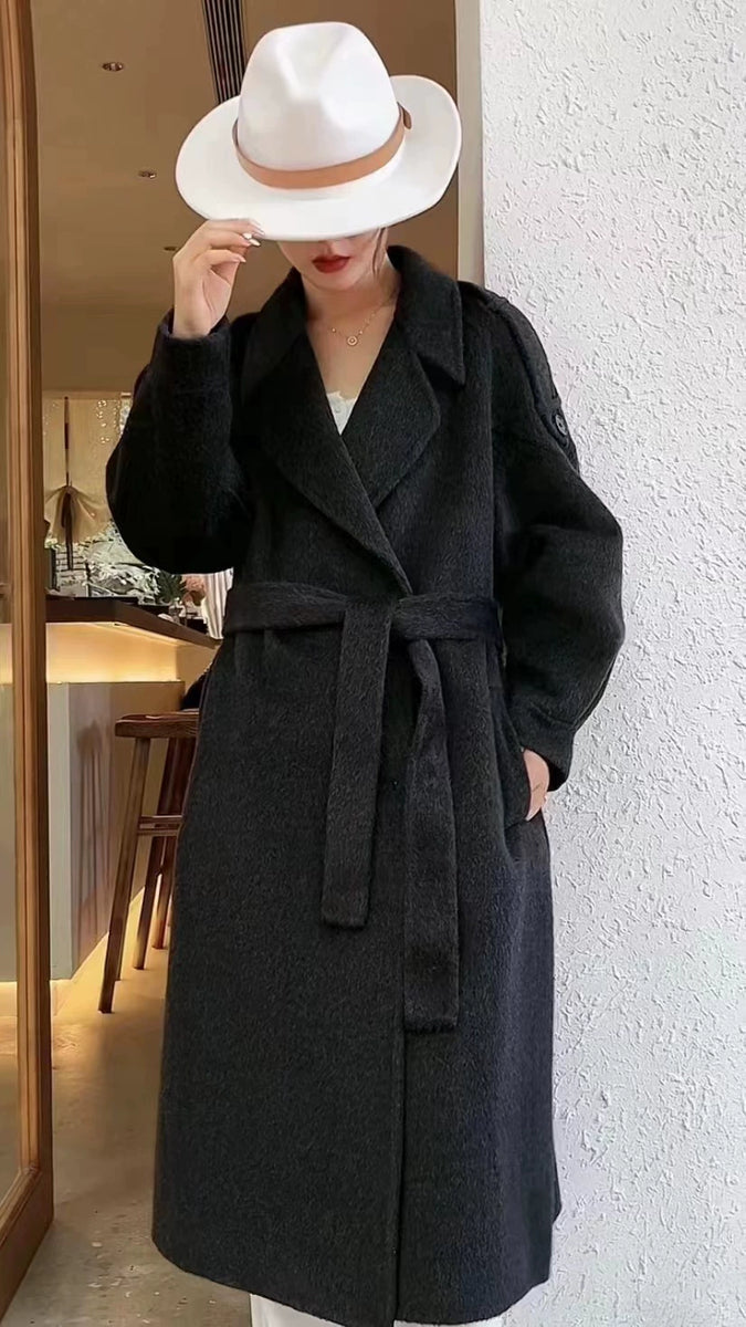 Best Selling 2023 New Arrival Double-Sided Wool Overcoat Women's Long Trench Coat K-style Loose Casual Woolen Coat In Stock