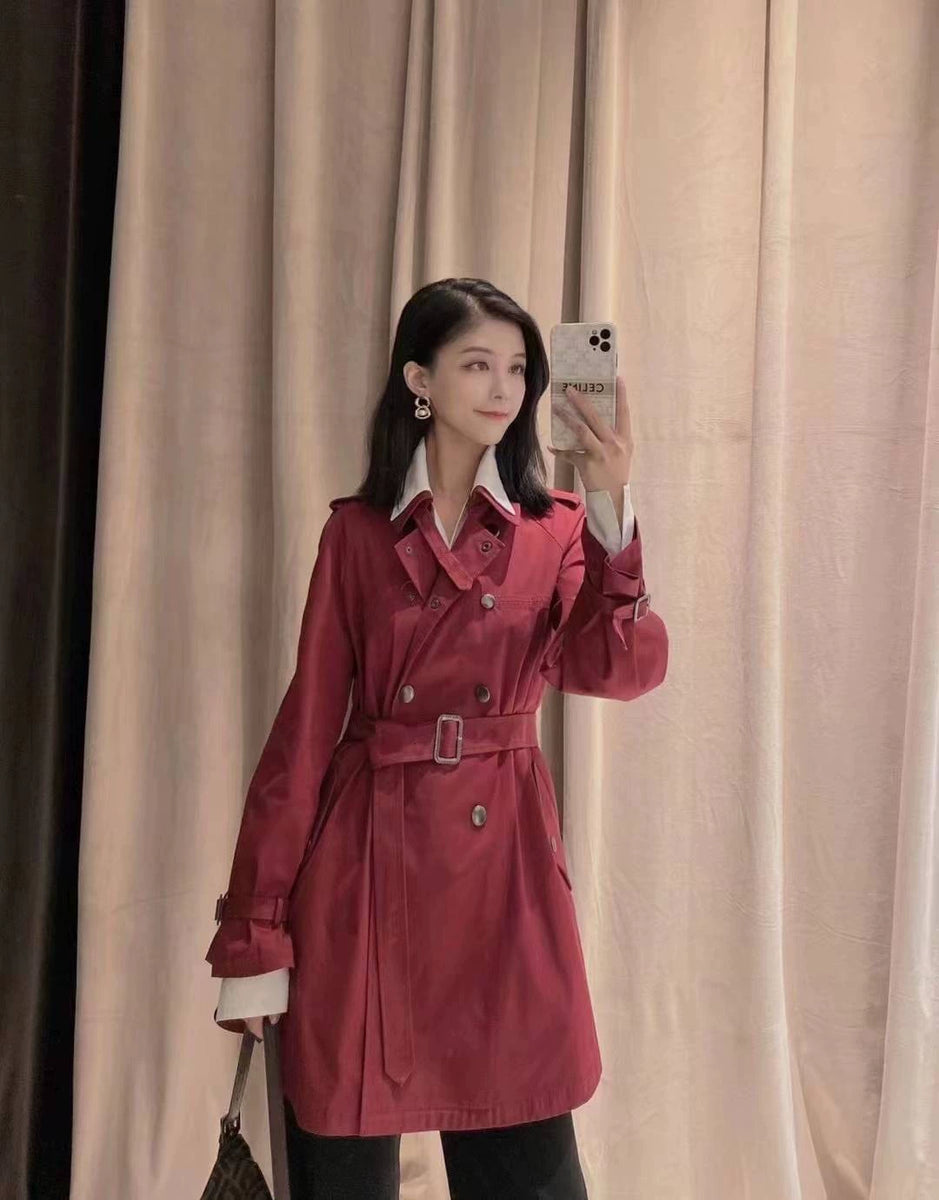 Girdear Amass Genuine Brand Women's Clothing 2024 Spring & Fall New Arrival Double Breasted with Belt Mid Length Long Length Trench Coat Outwear Women