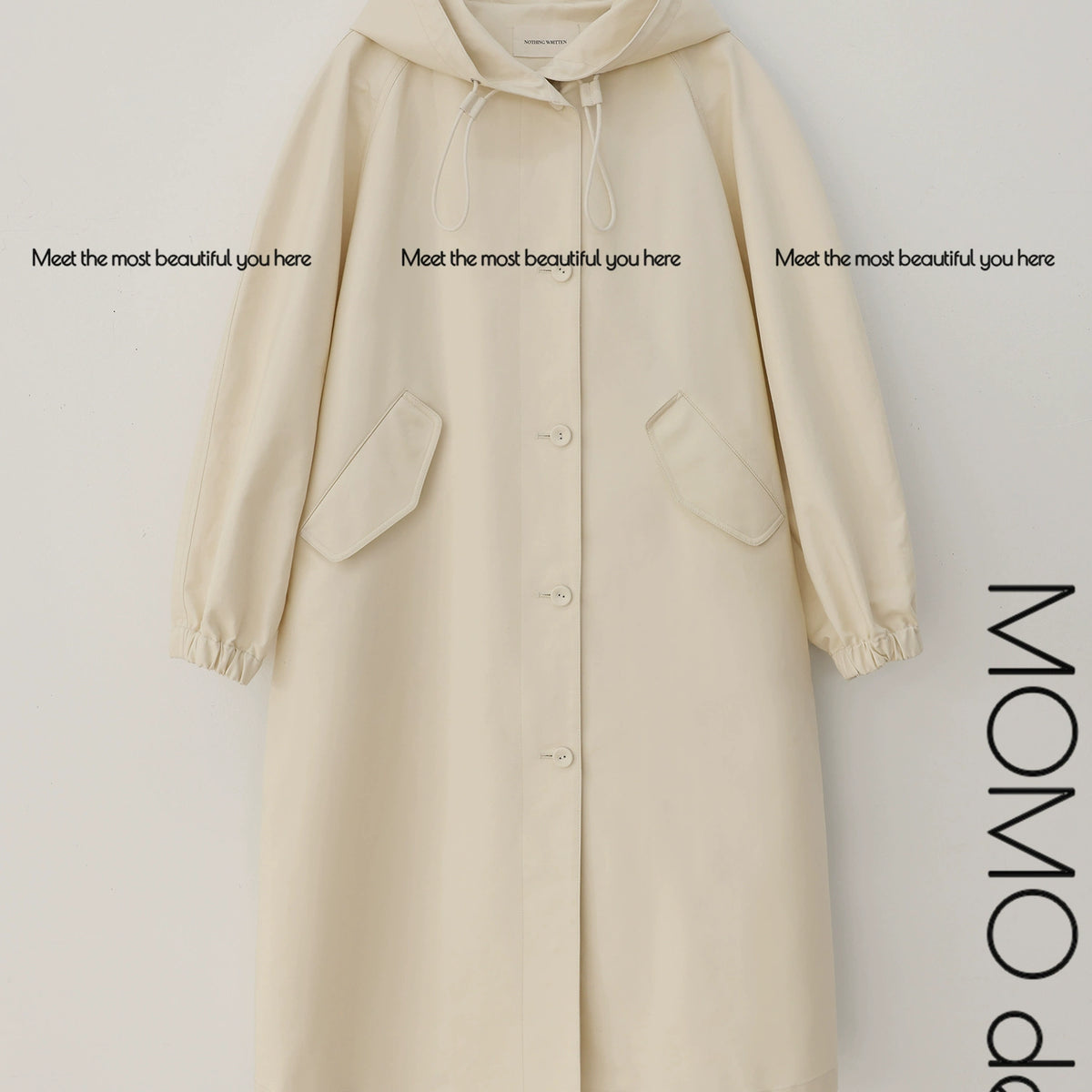 In Stock Nothing Written 23 New Arrival Loose Casual Breathable Raglan Hooded Outwear Long Trench Coat