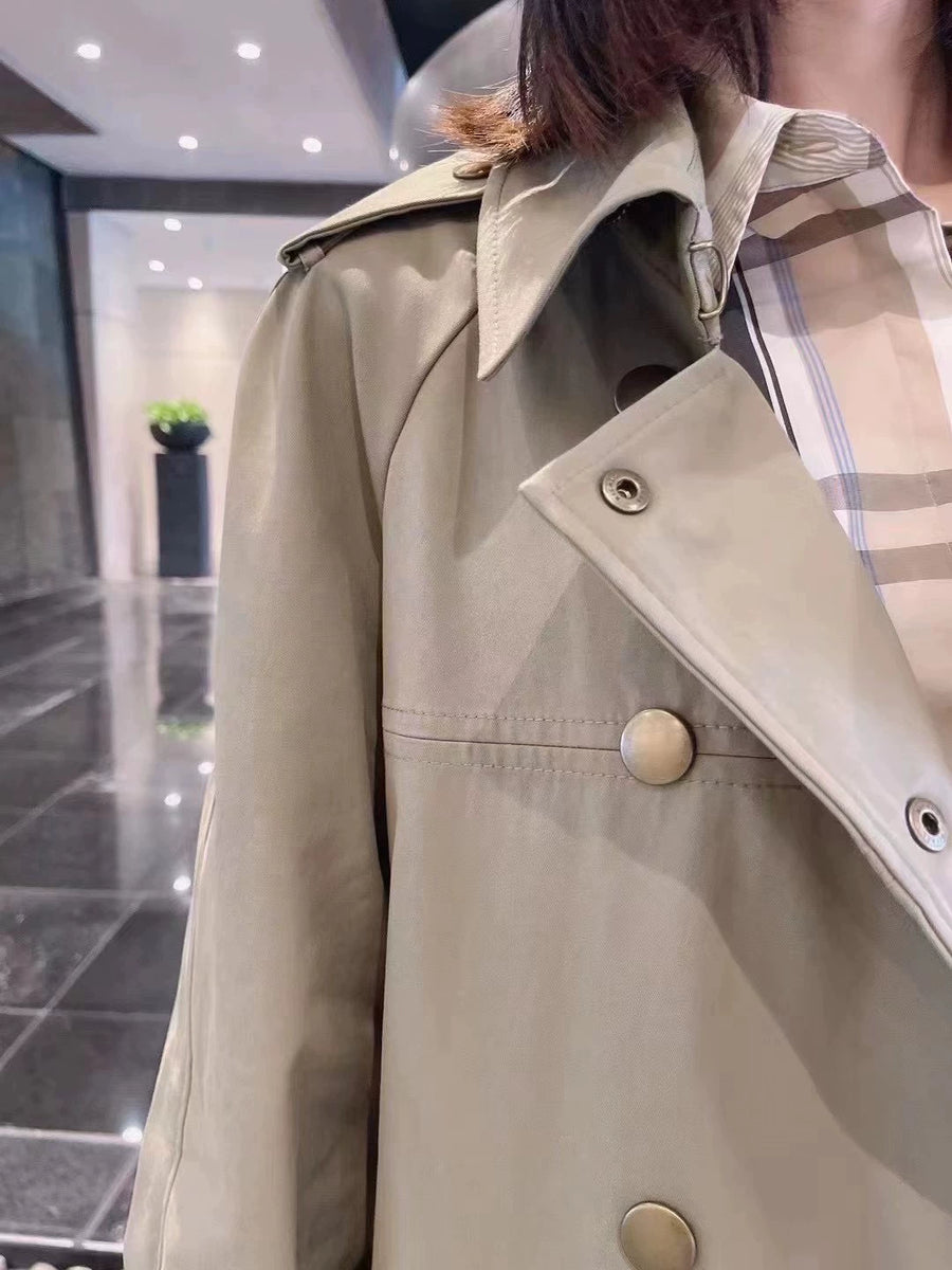 Girdear Amass Genuine Brand Women's Clothing 2024 Spring & Fall New Arrival Double Breasted with Belt Mid Length Long Length Trench Coat Outwear Women